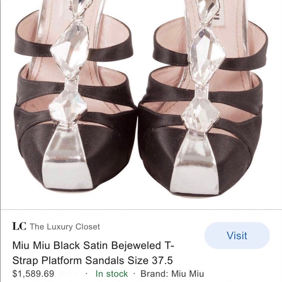 Miu Miu AUTHENTIC ❗️ Brand New limited sparkly sandals, paid 1580$, size USA 6 - Picture 4 of 8